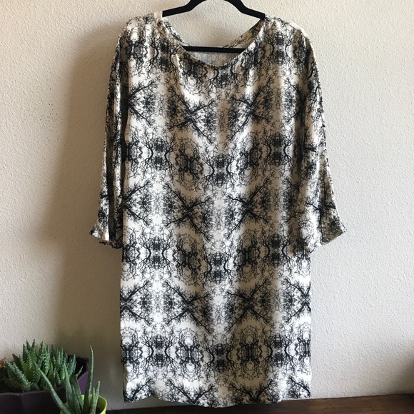 Laugh Cry Repeat Inkblot Shift 100% Silk - Picture 4 of 4